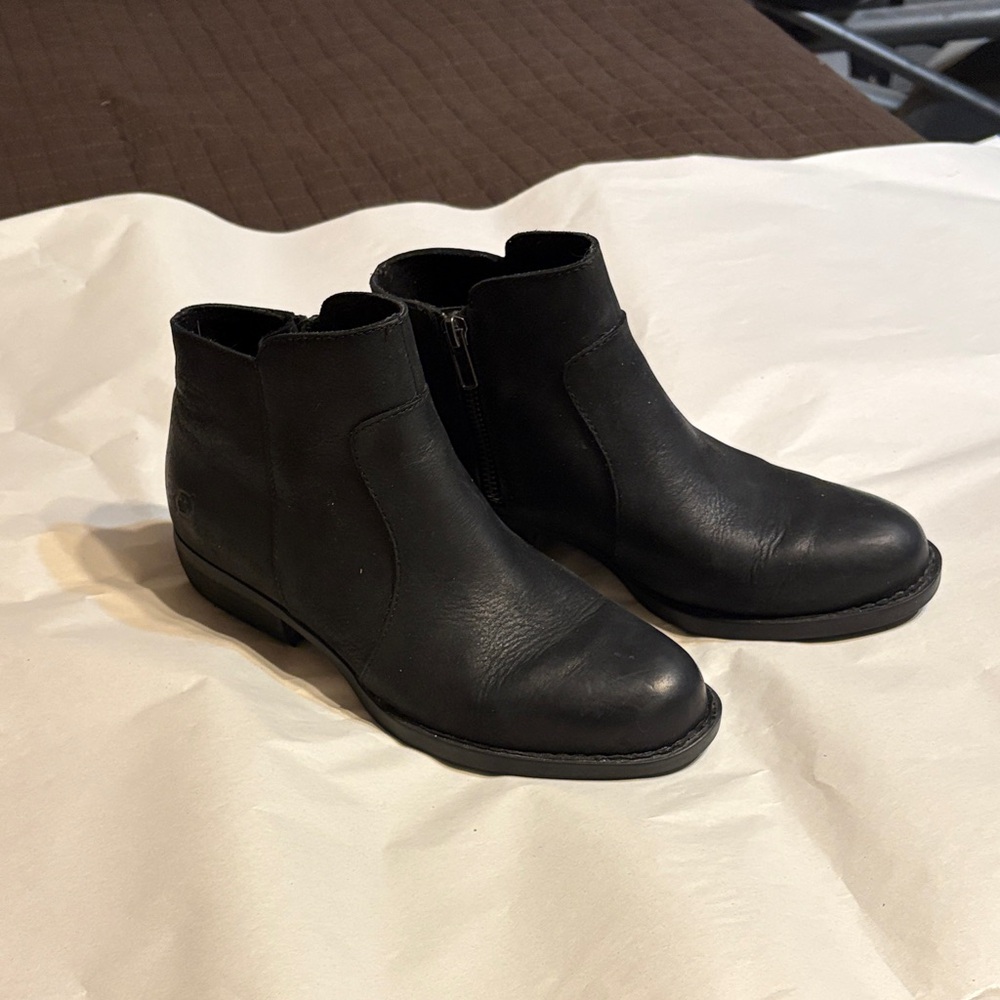 Born Black Leather Ankle Booties